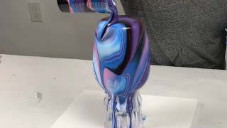 STUNNING Acrylic Pour on a Vase with Galactic Colors