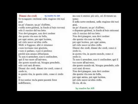 Dimmi che credi (A.Venditti)