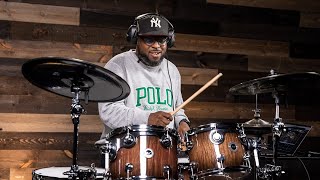 Video thumbnail for DWe Wireless Acoustic/Electronic Convertible Drum Set | Demo and Overview with Gerald Heyward by Guitar Center