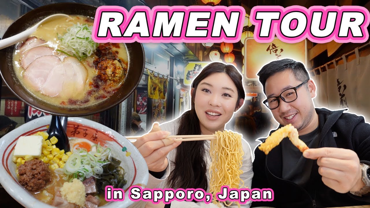 Join a duo as they venture into famous Sapporo Ramen Yokocho.