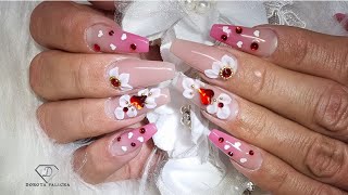 Create Simple 3D Acrylic Flowers with Ease. Beginners quide on ombre with gel polish and 3D nail art