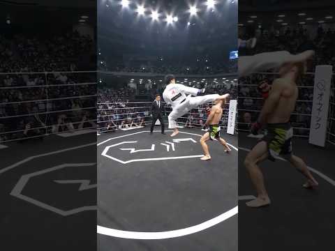 【開始1秒！回転飛び回し蹴りでKO】空手家 vs 総合格闘家 #異種格闘技戦 #kareate