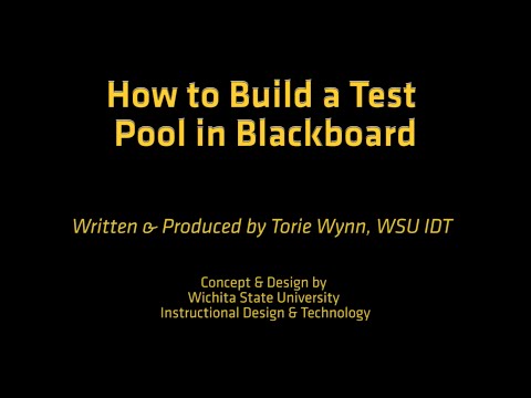 Part of a video titled How-to Create a Test Pool in Blackboard - YouTube