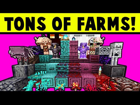 Farms for Minecraft: Hoglin, Basalt, Wood, Ghast tear, Magma, Skeleton, Nether plants, Nylium, Soil Video