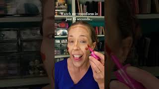LIVING MY LIFE IN COLOR!  💛🩵💗15 minutes in 15 seconds... #makeuptransition #over40beauty