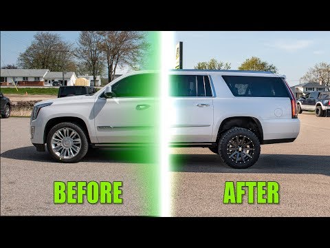 Modified 2018 Cadillac Escalade with Lift Kit and Wheels