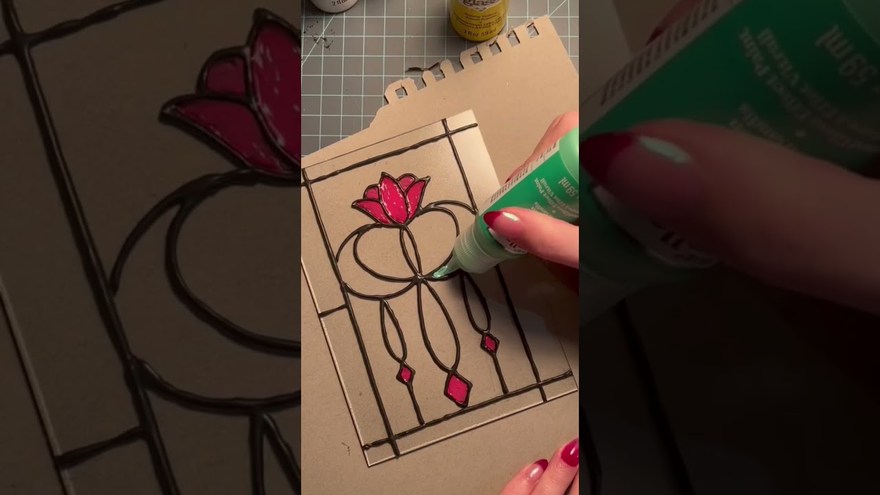 DIY Faux Stained Glass ✨ #stainedglass #diydecor #crafts #vintagedecor #galleryglass #darkacademia