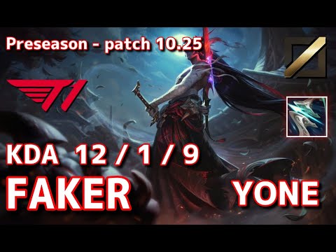 【韓国サーバー/GM】T1 Faker ヨネ(Yone) VS グラガス(Gragas) MID - Patch10.25 KR Ranked【LoL】