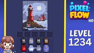 Pixel Flow Level 1234 Solution Walkthrough