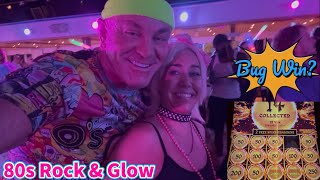 CARNIVAL CRUISE CASINO JACKPOT? 80s ROCK AND GLOW, AT SEA CRUISE DAY