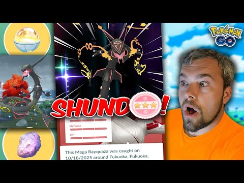 Shundo Mega Rayquaza Caught in Pokémon GO! Free Lucky Trinket!