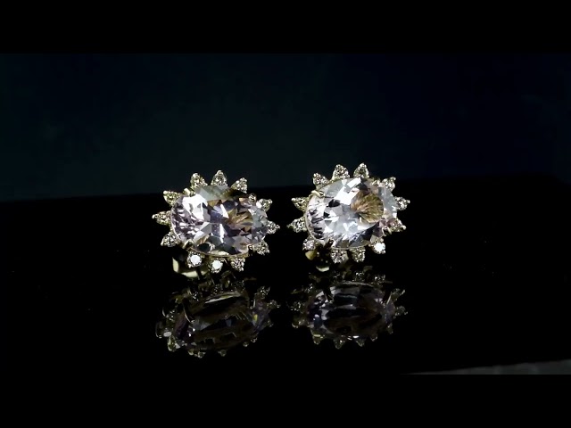 1345222 Earrings 14K with Morganites and Brilliant Cut Diamonds