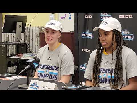 Albany postgame AE Title game 3/11/22- Coach Mullen, Morgan Haney, Kayla Cooper, Ellen Hahne