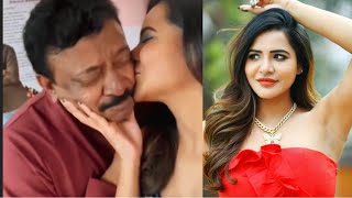 Ashu Reddy kisses RGV  Ashu Reddy bold with RGV