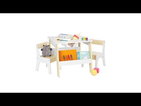 3-teilige Kindersitzgruppe Beige - Weiß - Holzwerkstoff - 55 x 51 x 69 cm