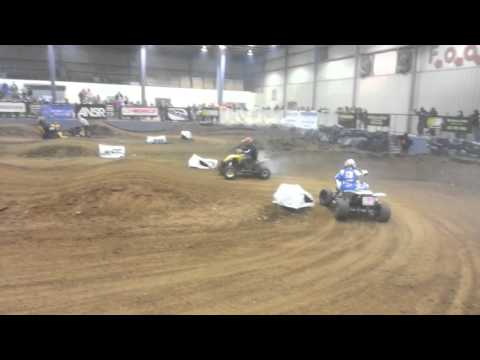 Summit indoor quad race and crash