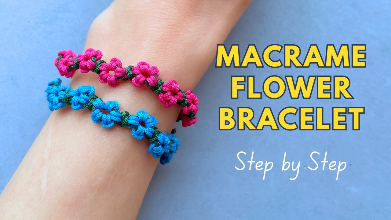 🌺 Make a Gorgeous Macrame Flower Bracelet | Easy 5-Petal Design for Friendship Bracelets!
