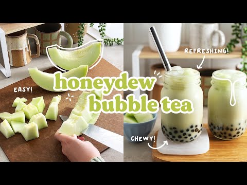 Honeydew Bubble Tea 🧋 summer boba recipe