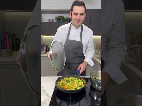 💚🧡🥕🥦 LASAGNE di CREPES VERDI con VERDURE🔥  #Shorts