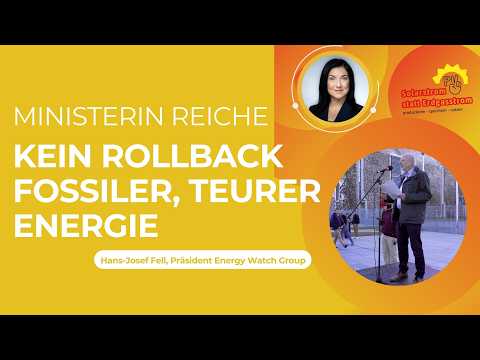 Video Thumbnail: MINISTERIN REICHE: KEIN ROLLBACK TEURER FOSSILER ENERGIE