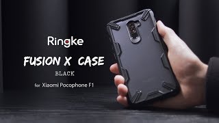 Ringke Fusion X Xiaomi PocoPhone F1 Hoesje Doorzichtig Zwart Hoesjes