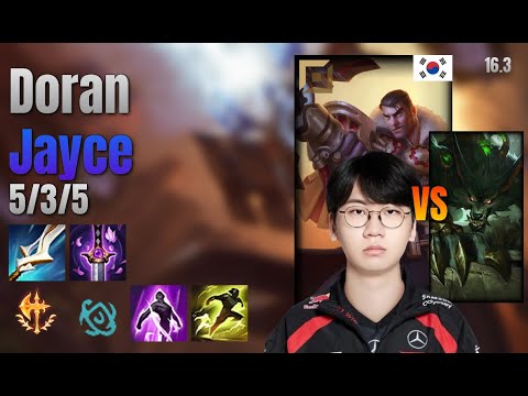 Doran Top Jayce vs Warwick lol KR solo rank Full Game 16.3 | 도란 제이스 vs 워윅