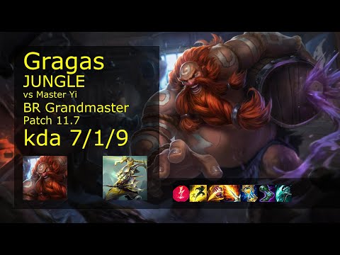 Gragas vs Master Yi Jungle - BR Grandmaster 7/1/9 Patch 11.7 Gameplay
