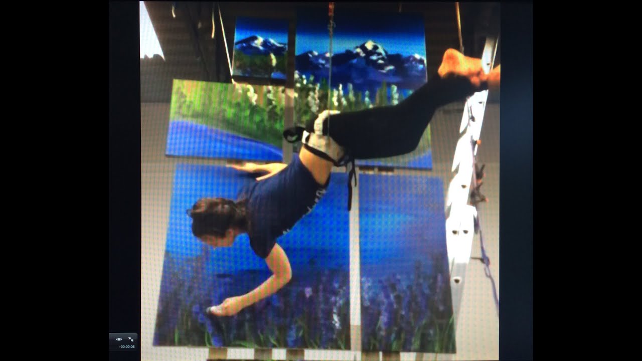 Artist Sarazen Brooks paints upside down