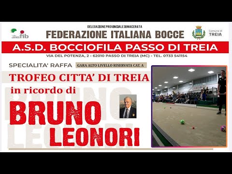 Trofeo Città di Treia - Gara alto livello individuale riservata cat. A **RANKING 2026** Bocce Raffa