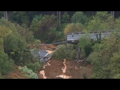 Wetter spielt verrückt: 4 Tote und eine eingestürzte Autobahnbrücke