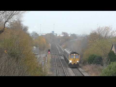 Freightliner Class 66 No's 66559 + 66595 + 66505 + 66546 on 0D53 Crewe BH - Leeds BR - 21.11.14 - HD