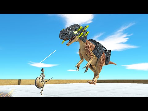 GIANT MECHA ALLOSAURUS ATTACKS EVERY UNIT | ANIMAL REVOLT BATTLE SIMULATOR