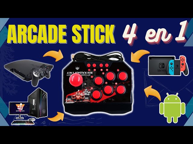 Vídeo relacionado con Arcade Fight Stick, Joystick Arcade con Cable de 3 M con Esquema de Color Nostalgia Clásico Negro Rojo, Controlador Arcade Universal PC Fighting Stick para PC PS3 Win