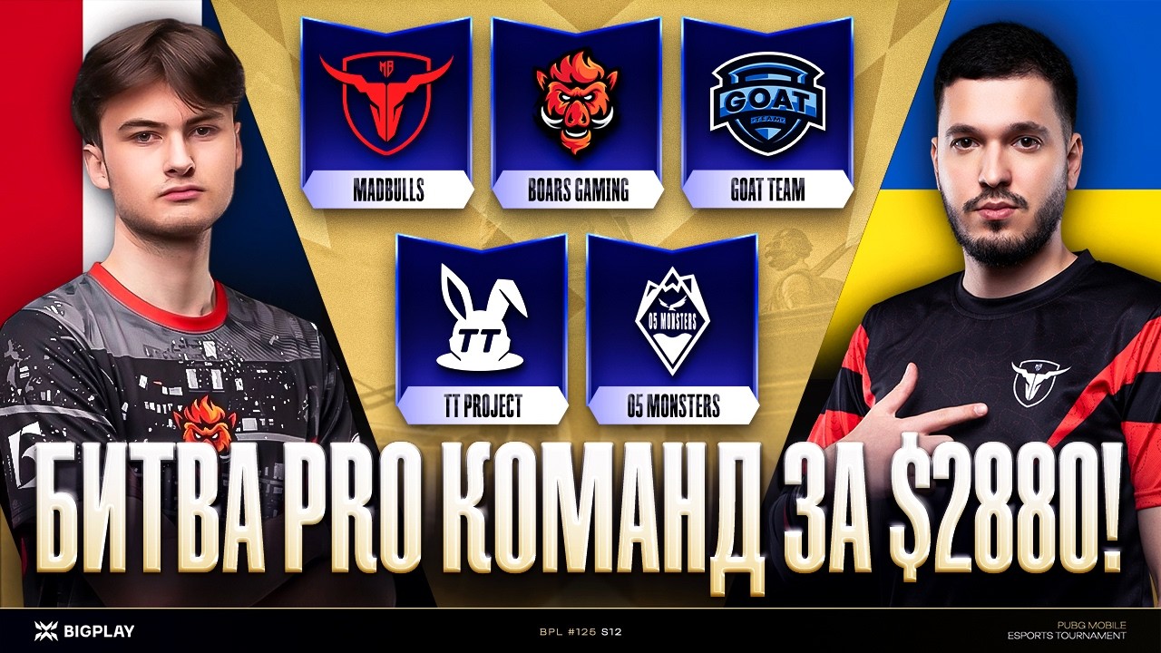 БИТВА за 2,880$! BPL FINAL #125! MADBULLS, TT PROJECT, GOAT, BOARS! ТУРНИР ПАБГ МОБАЙЛ!