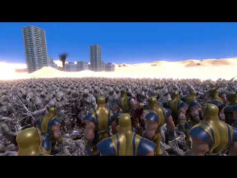 1.000 Wolverine  vs 10.000 Barbarians - Ultimate Epic Battle Simulator