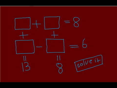some puzzle,x+y=8,x+z=13,y+w=8,z-w=6.