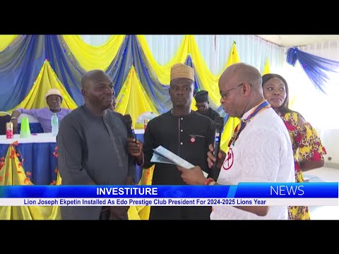 Lion Joseph Ekpetin Installed As Edo Prestige Club President For 2024-2025 Lions Year