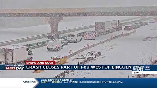 Crash closes part of I-80 west of Lincoln