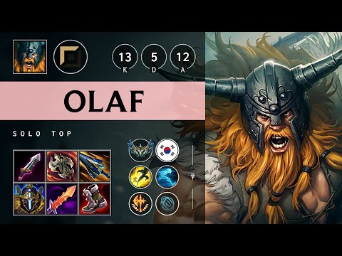 Olaf Top vs Udyr: Triple Kill, Unstoppable - KR Challenger Patch 14.21
