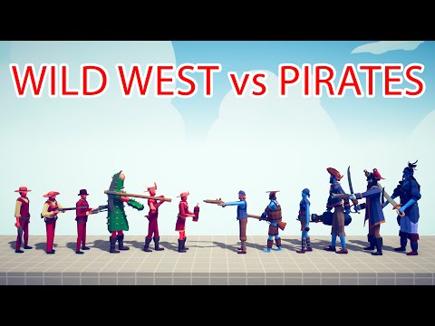 WILD WEST Team vs PIRATES Team - Totally Accurate Battle Simulator TABS