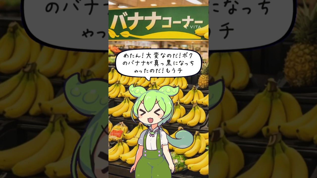 【衝撃】バナナを冷蔵庫に入れると…？なのだ！#shorts#アニメ#ずんだもん