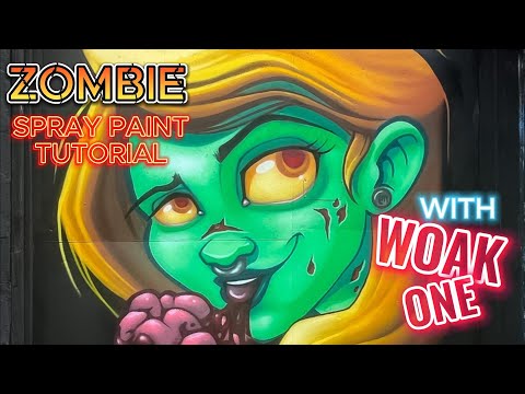 Graffiti character spray painted by Woak One