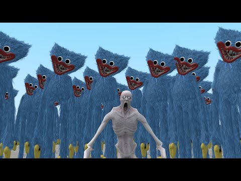SCP 096 VS 100 HUGGY WUGGY!!! Garrys Mod Sandbox