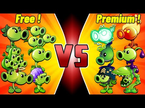 FREE Peashooter Vs. PREMIUM Peashooter - Who Will Win ? PVZ2 Plant vs Plant.