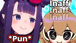 Ina suddenly joins Mumei's stream and doesn't forget to throw in a pun