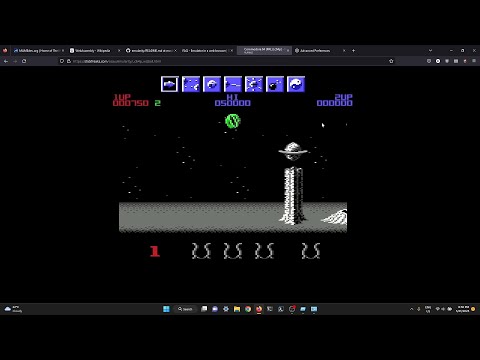 Wizball Commodore 64 in MAME in a browser with USB gamepad