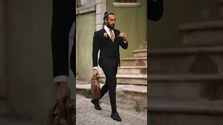 Black Double Breasted Suit At HolloMen