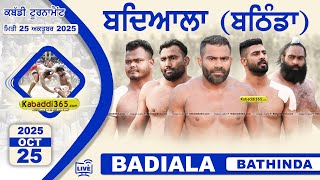 Badiala (Bathinda) Kabaddi Tournament 25 Oct 2025