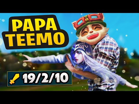 PAPA TEEMO SUPPORT HARD CARRIES BOT LANE (hilarious game)