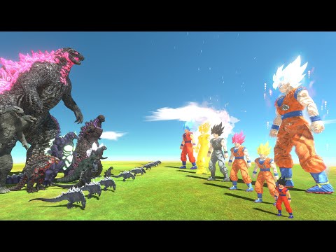 Thermo Evolved Godzilla vs Goku Power Level Evolution - Animal Revolt Battle Simulator